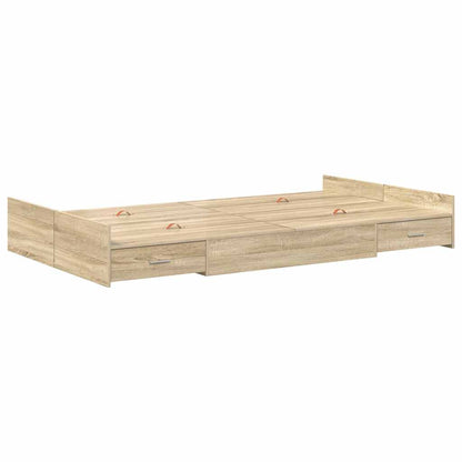 Struttura letto con contenitore Rovere Sonoma 120 x 200 cm | homemem39
