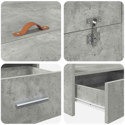 Struttura letto con contenitore Grigio cemento 120 x 200 cm