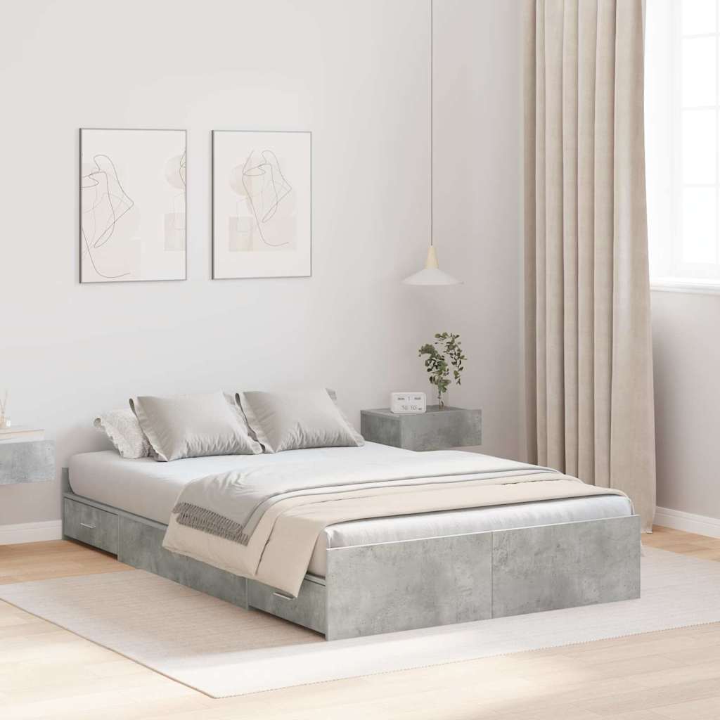 Struttura letto con contenitore Grigio cemento 120 x 200 cm | homemem39