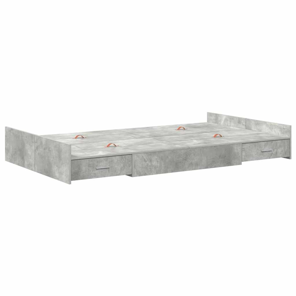 Struttura letto con contenitore Grigio cemento 120 x 200 cm | homemem39