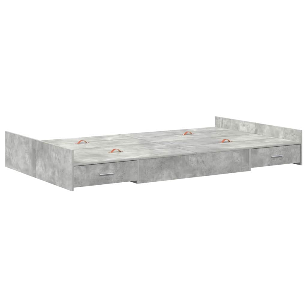 Struttura letto con contenitore Grigio cemento 120 x 200 cm | homemem39