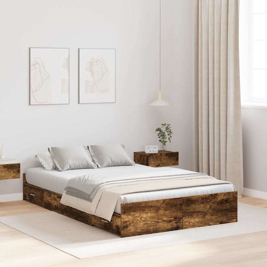 Struttura letto con contenitore Rovere fumé 120 x 200 cm | homemem39