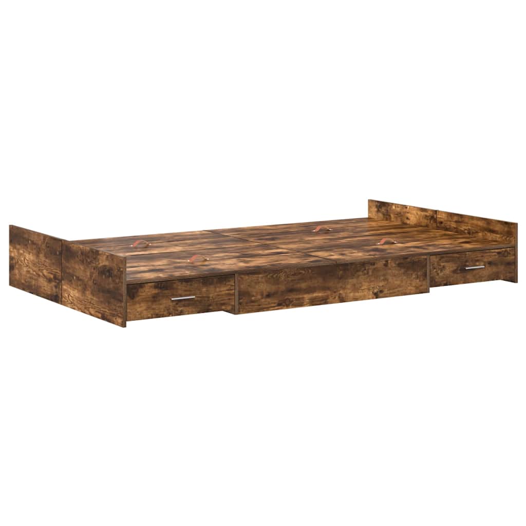 Struttura letto con contenitore Rovere fumé 120 x 200 cm | homemem39