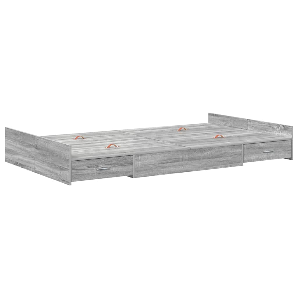 Struttura letto con contenitore Grigio Sonoma 120 x 200 cm | homemem39