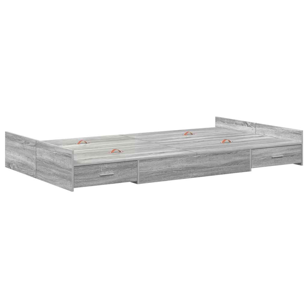 Struttura letto con contenitore Grigio Sonoma 120 x 200 cm | homemem39
