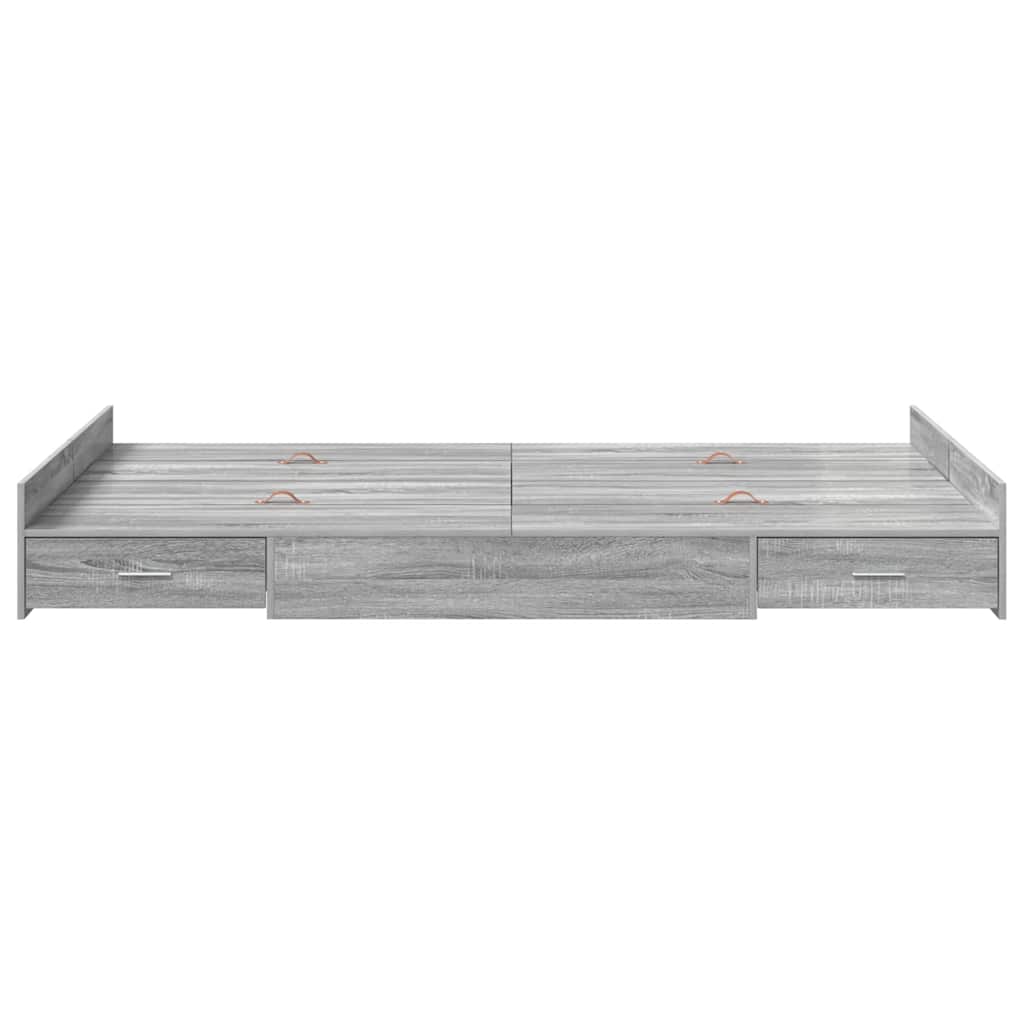 Struttura letto con contenitore Grigio Sonoma 120 x 200 cm | homemem39