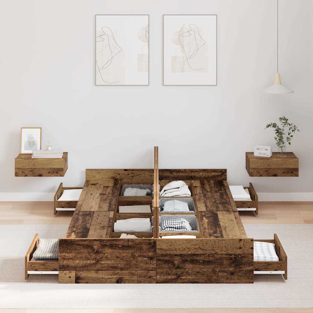 Struttura letto con contenitore Legno vecchio 120 x 200 cm | homemem39