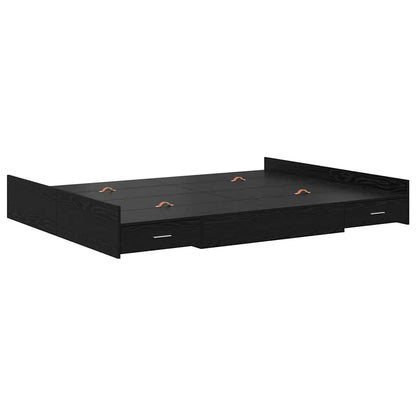 Struttura letto con contenitore Rovere Nero 140 x 190 cm | homemem39