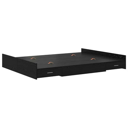 Struttura letto con contenitore Rovere Nero 140 x 190 cm | homemem39