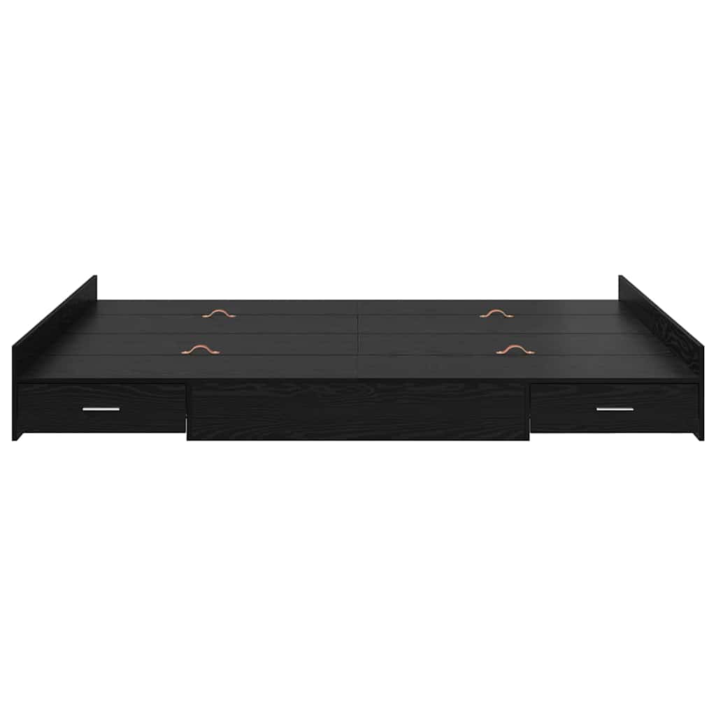 Struttura letto con contenitore Rovere Nero 140 x 190 cm | homemem39