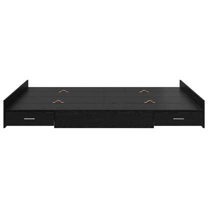 Struttura letto con contenitore Rovere Nero 140 x 190 cm | homemem39