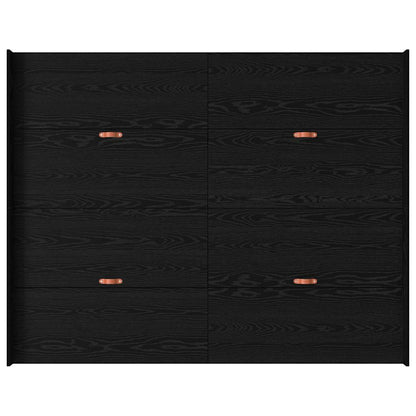 Struttura letto con contenitore Rovere Nero 140 x 190 cm