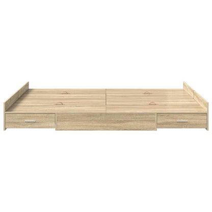 Struttura letto con contenitore Rovere Sonoma 140 x 190 cm | homemem39