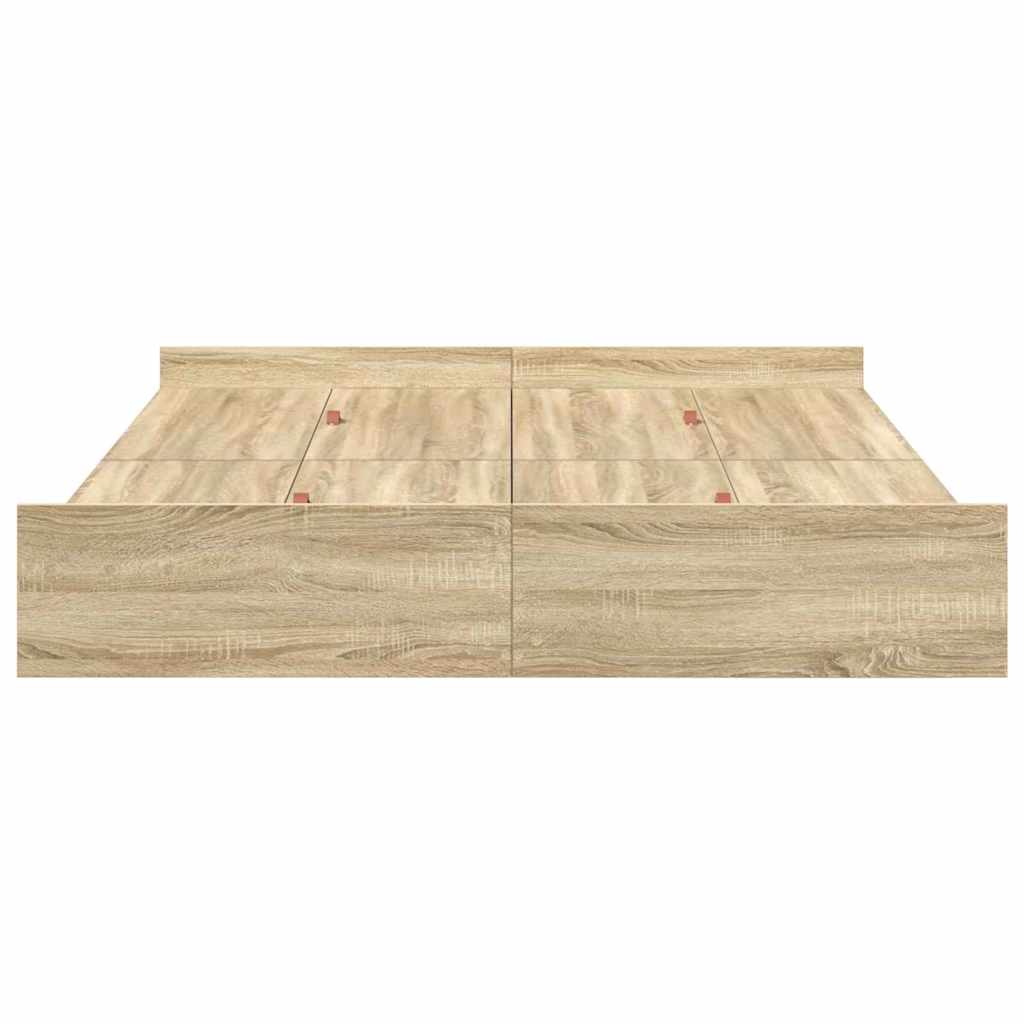 Struttura letto con contenitore Rovere Sonoma 140 x 190 cm | homemem39