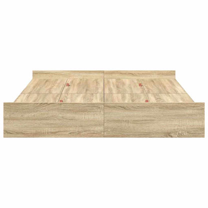 Struttura letto con contenitore Rovere Sonoma 140 x 190 cm | homemem39