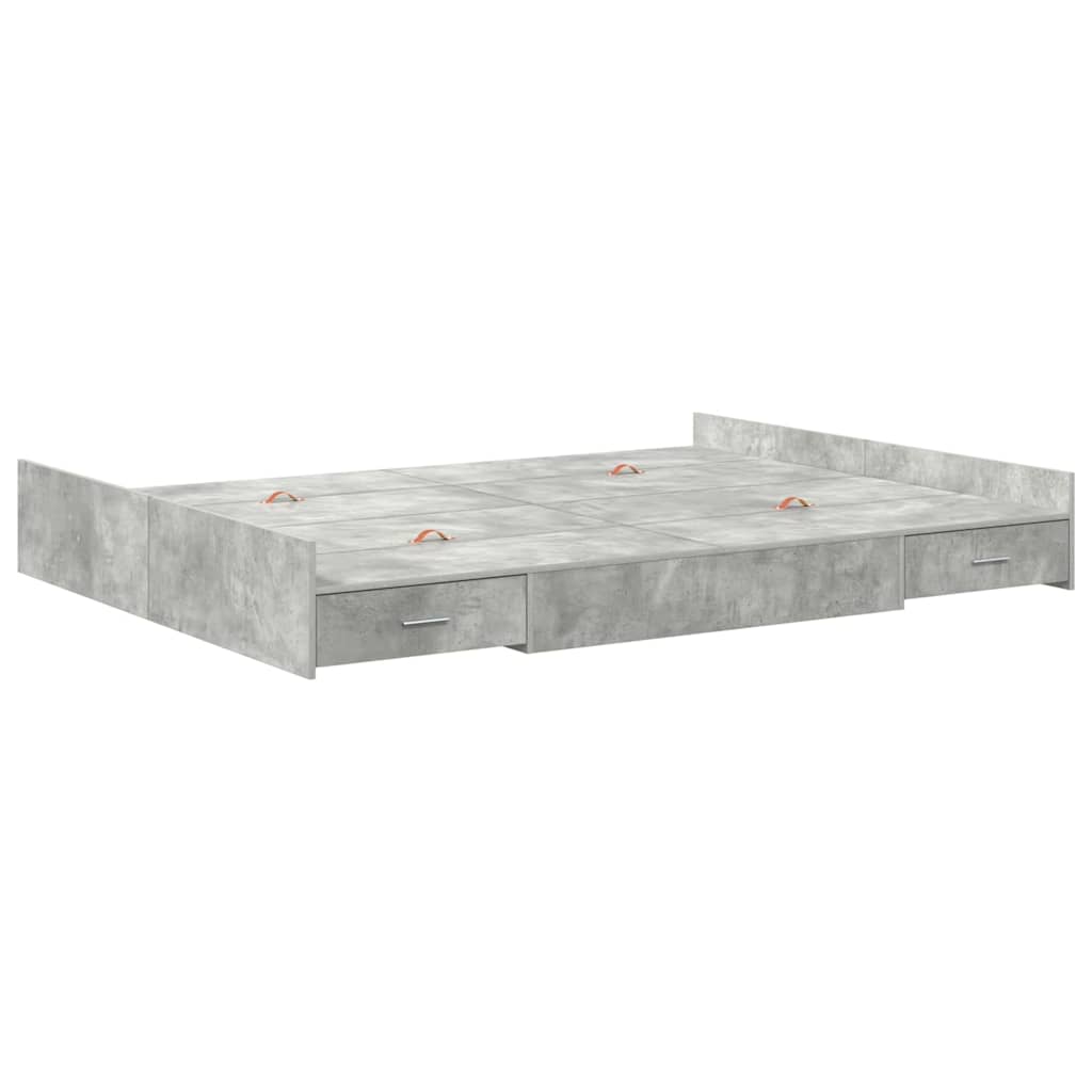 Struttura letto con contenitore Grigio cemento 140 x 190 cm | homemem39