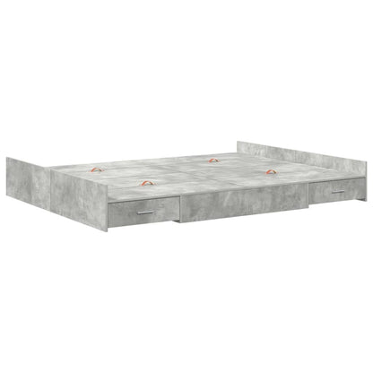 Struttura letto con contenitore Grigio cemento 140 x 190 cm | homemem39