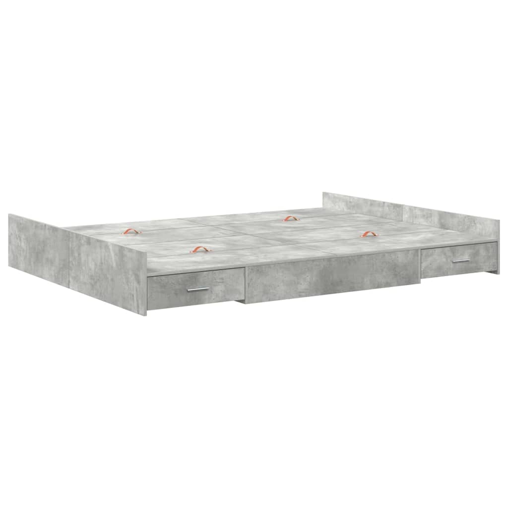 Struttura letto con contenitore Grigio cemento 140 x 190 cm | homemem39