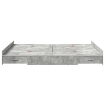 Struttura letto con contenitore Grigio cemento 140 x 190 cm | homemem39