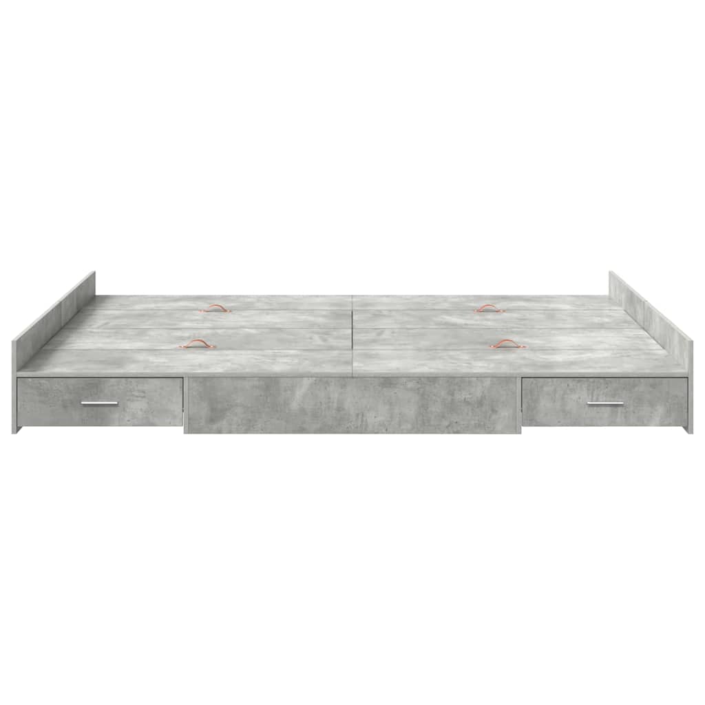 Struttura letto con contenitore Grigio cemento 140 x 190 cm
