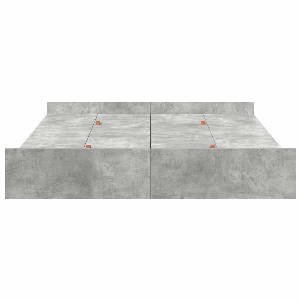 Struttura letto con contenitore Grigio cemento 140 x 190 cm | homemem39