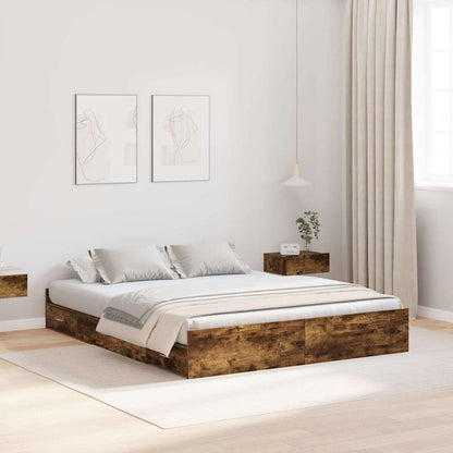 Struttura letto con contenitore Rovere fumé 140 x 190 cm | homemem39