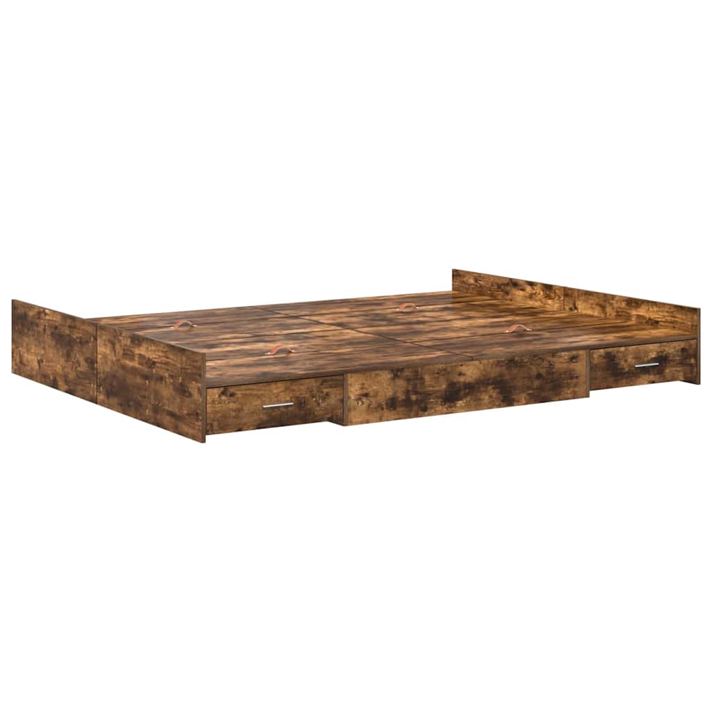 Struttura letto con contenitore Rovere fumé 140 x 190 cm | homemem39