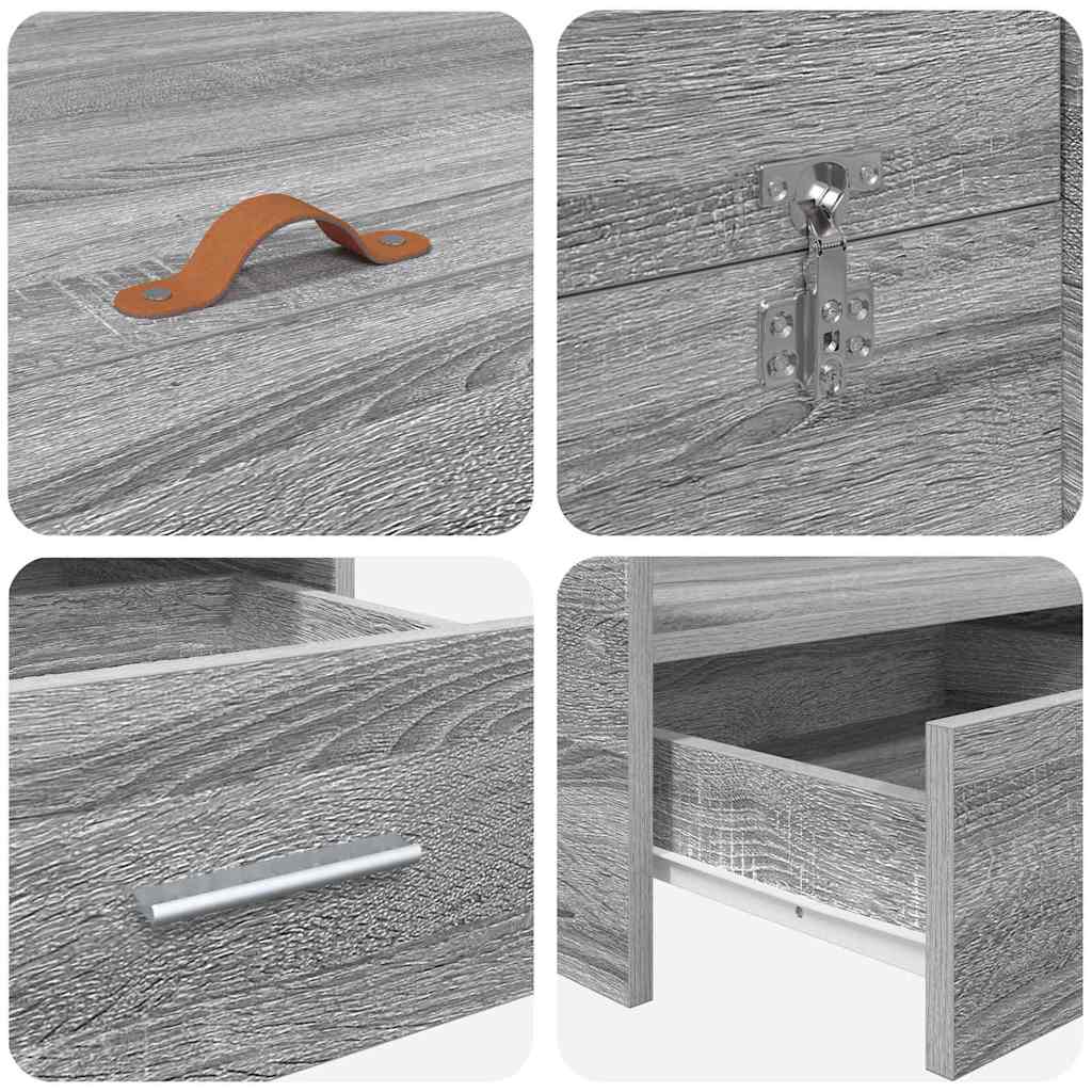 Struttura letto con contenitore Grigio Sonoma 140 x 190 cm