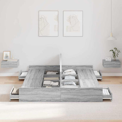 Struttura letto con contenitore Grigio Sonoma 140 x 190 cm