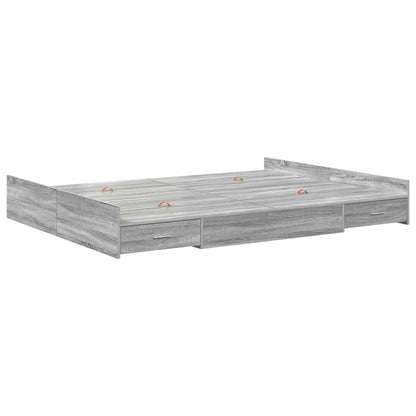 Struttura letto con contenitore Grigio Sonoma 140 x 190 cm | homemem39
