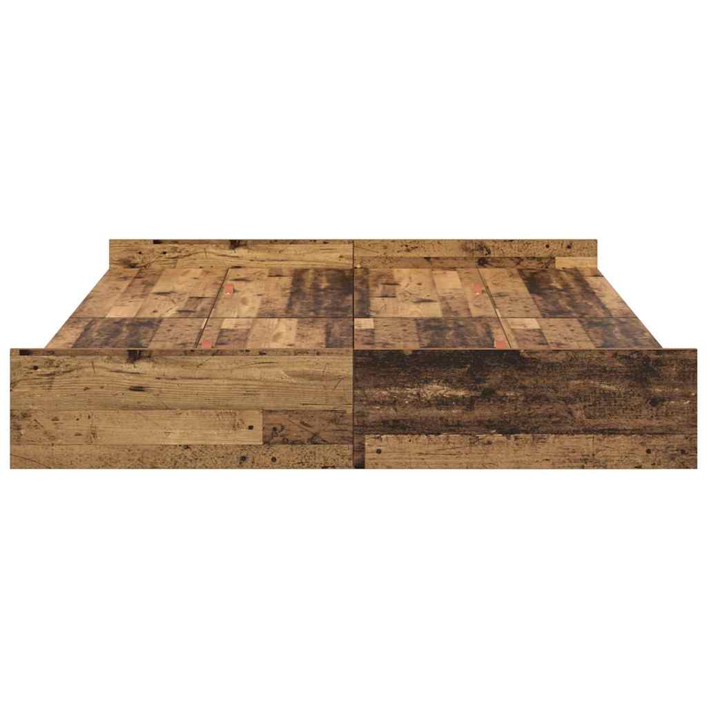 Struttura letto con contenitore Legno vecchio 140 x 190 cm