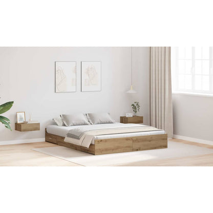 Struttura letto con contenitore Rovere artigianale 140 x 190 cm | homemem39