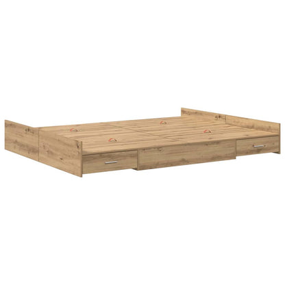 Struttura letto con contenitore Rovere artigianale 140 x 190 cm | homemem39