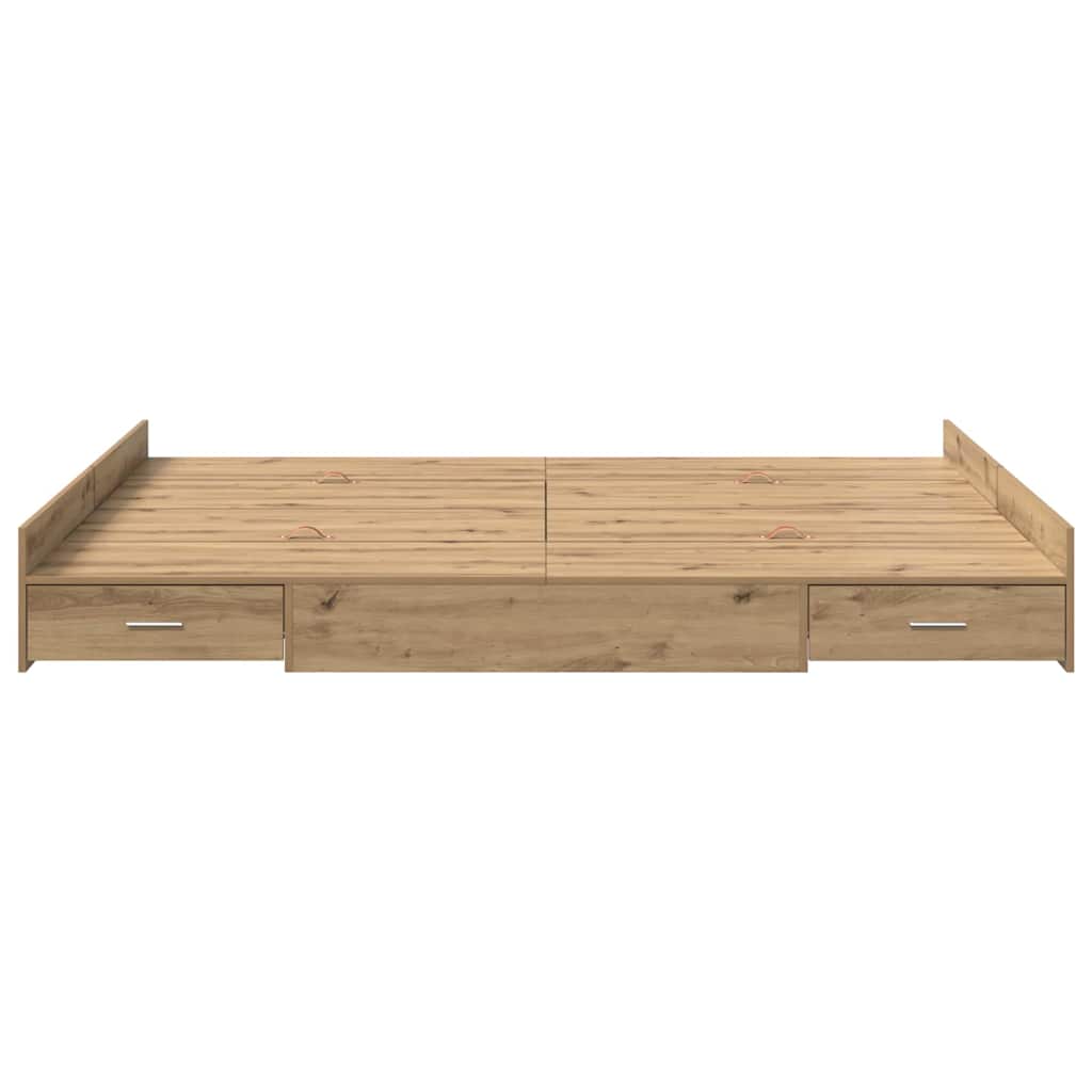 Struttura letto con contenitore Rovere artigianale 140 x 190 cm | homemem39