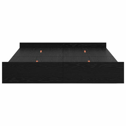 Struttura letto con contenitore Rovere Nero 135 x 190 cm | homemem39