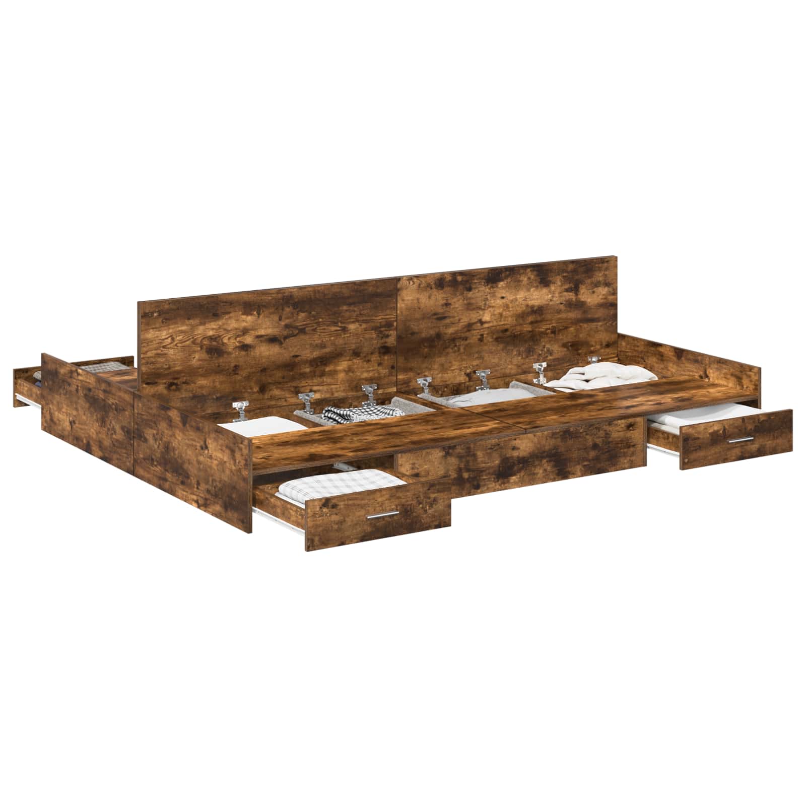Struttura letto con contenitore Rovere fumé 135 x 190 cm | homemem39