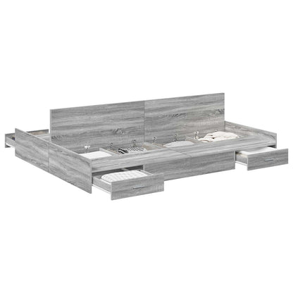 Struttura letto con contenitore Grigio Sonoma 135 x 190 cm | homemem39