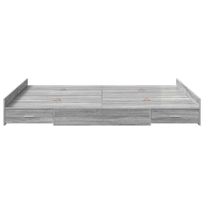 Struttura letto con contenitore Grigio Sonoma 135 x 190 cm