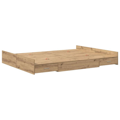 Struttura letto con contenitore Rovere artigianale 135 x 190 cm | homemem39