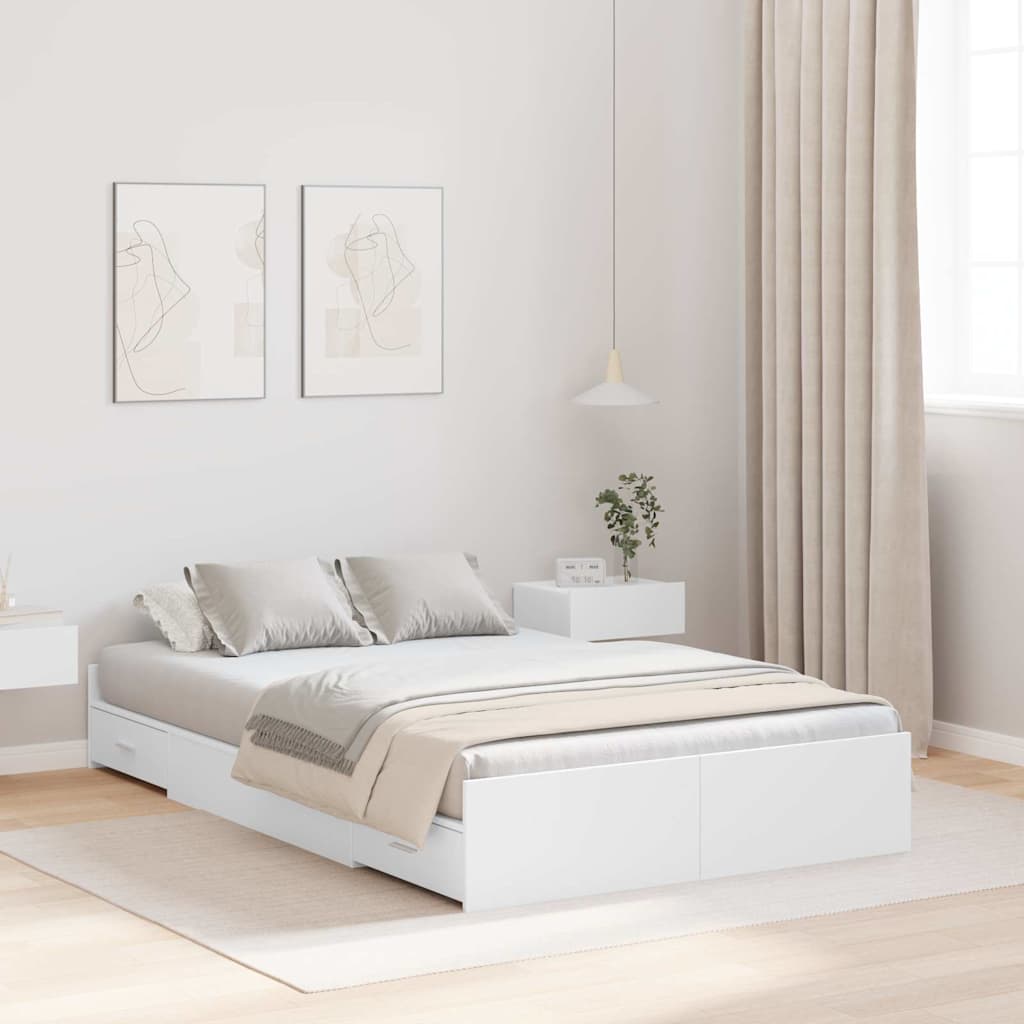 Struttura letto con contenitore Bianco 120 x 190 cm