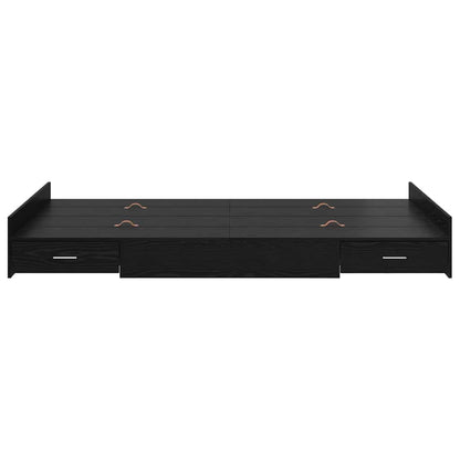 Struttura letto con contenitore Rovere Nero 120 x 190 cm | homemem39