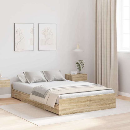 Struttura letto con contenitore Rovere Sonoma 120 x 190 cm | homemem39