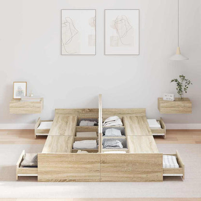 Struttura letto con contenitore Rovere Sonoma 120 x 190 cm