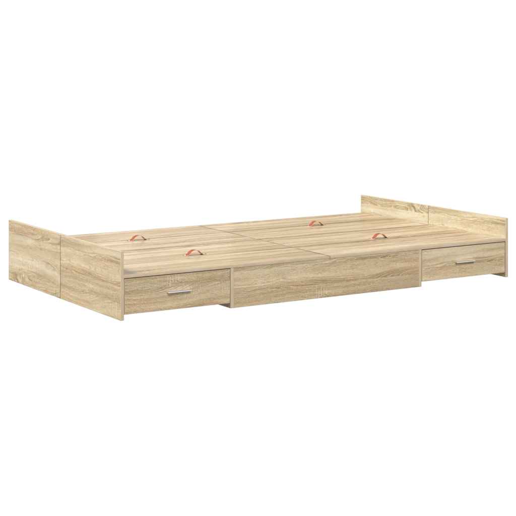 Struttura letto con contenitore Rovere Sonoma 120 x 190 cm | homemem39