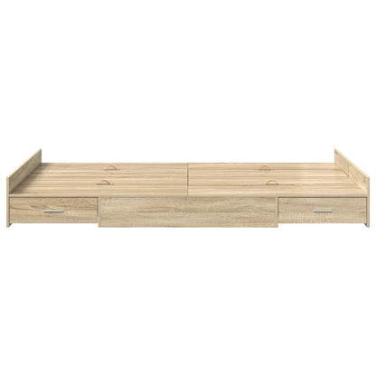 Struttura letto con contenitore Rovere Sonoma 120 x 190 cm | homemem39