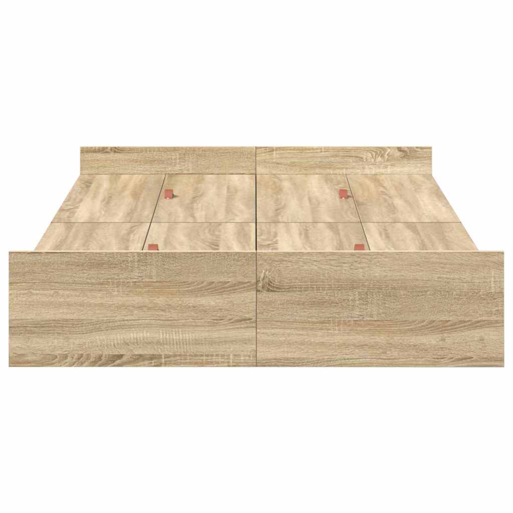 Struttura letto con contenitore Rovere Sonoma 120 x 190 cm | homemem39