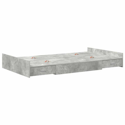Struttura letto con contenitore Grigio cemento 120 x 190 cm | homemem39