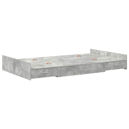 Struttura letto con contenitore Grigio cemento 120 x 190 cm | homemem39