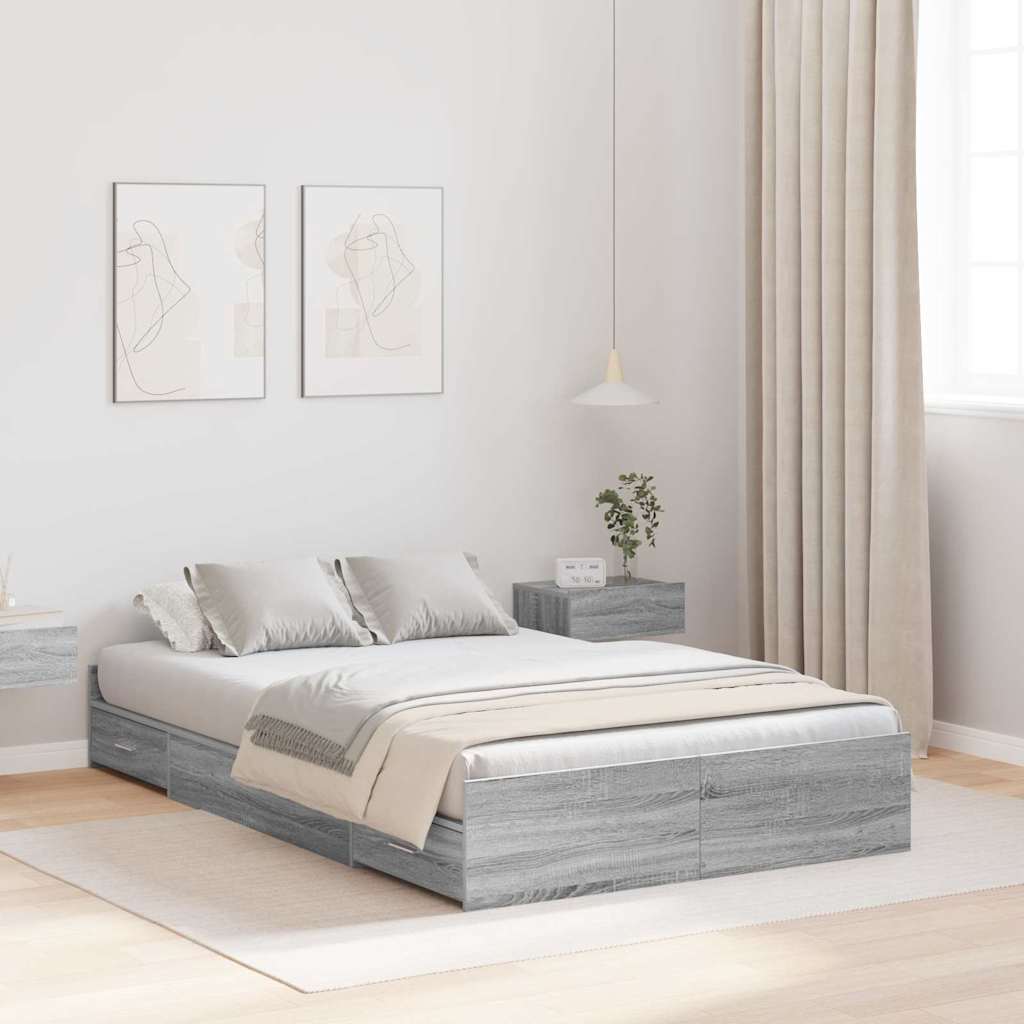 Struttura letto con contenitore Grigio Sonoma 120 x 190 cm | homemem39
