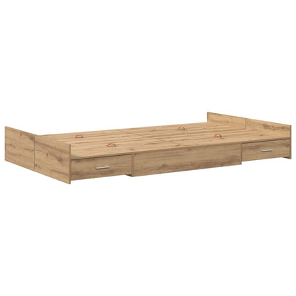 Struttura letto con contenitore Rovere artigianale 120 x 190 cm | homemem39